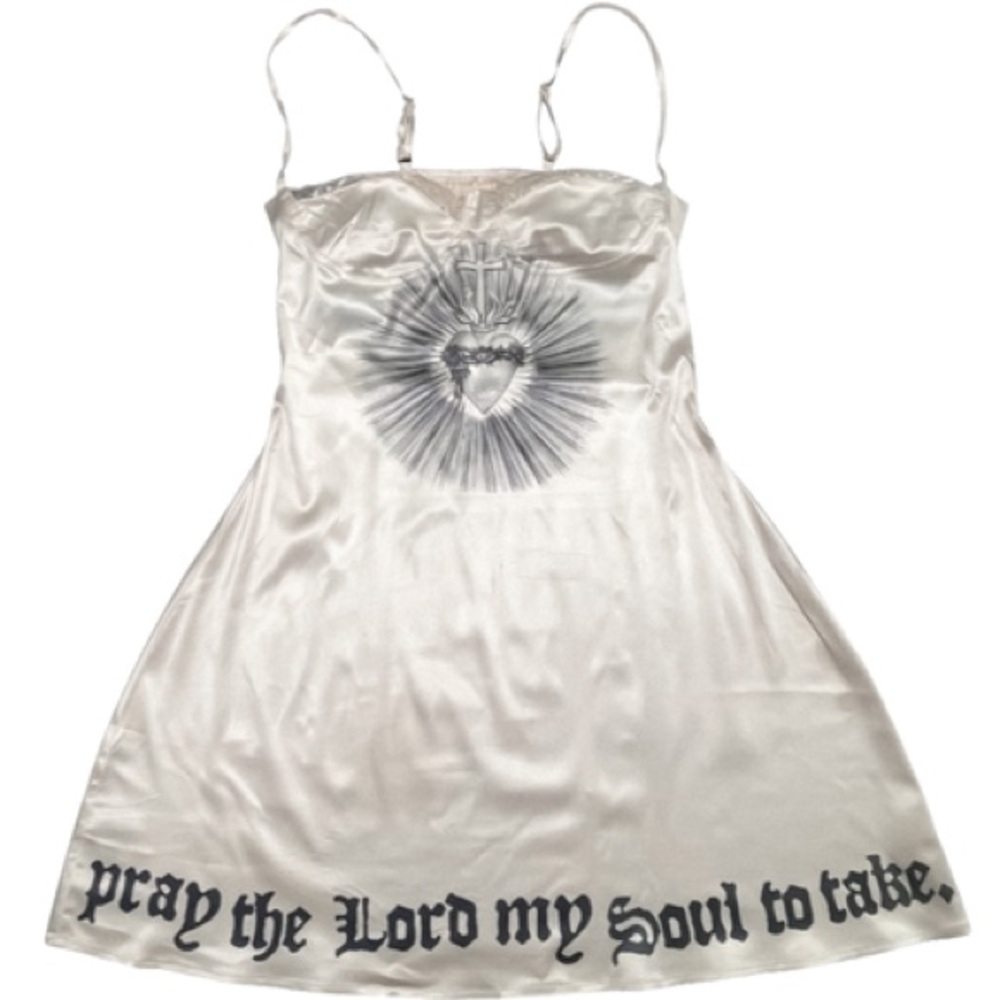 Havoc cult satin mini dress in cream ‘my soul to keep’